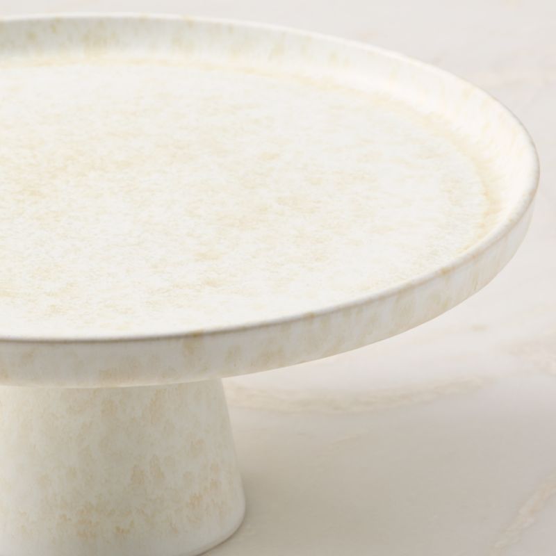 Drift Ivory Cake Stand With Matte Reactive Glaze - image 1 of 3