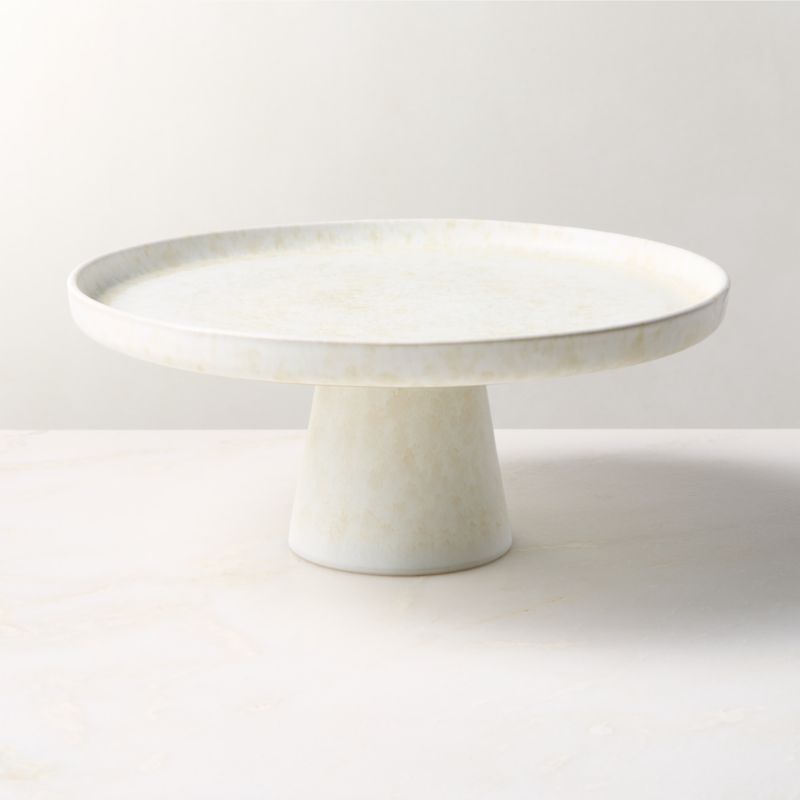 Drift Ivory Cake Stand With Matte Reactive Glaze - image 2 of 3