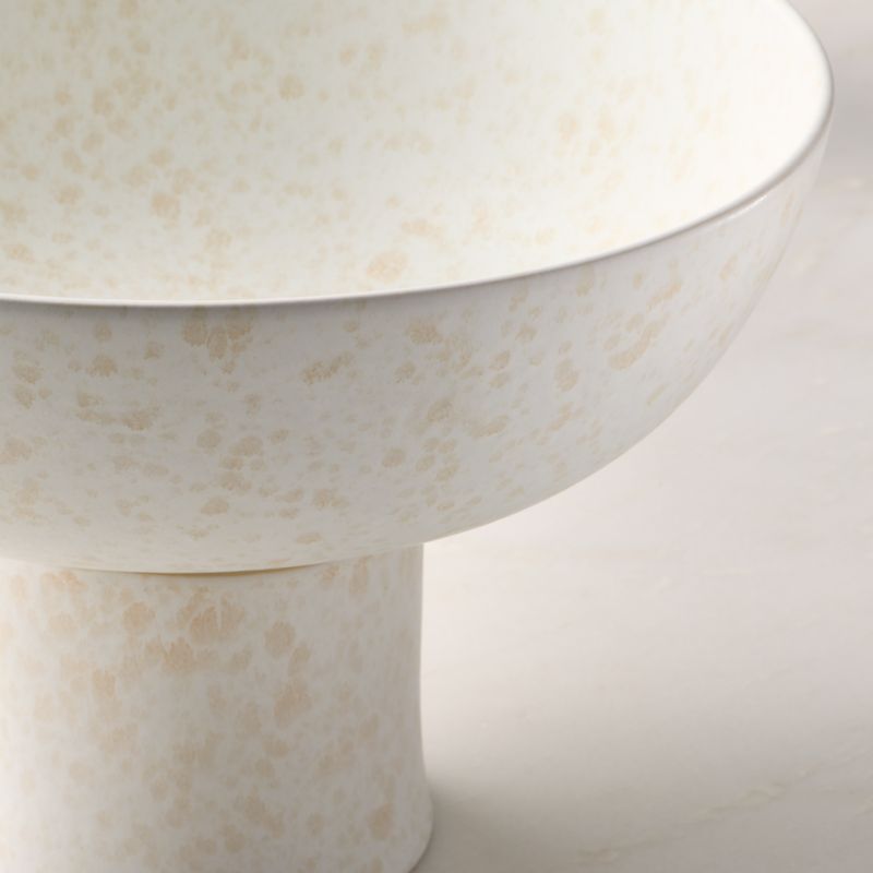 Drift Ivory Pedestal Serving Bowl With Matte Reactive Glaze - image 1 of 3