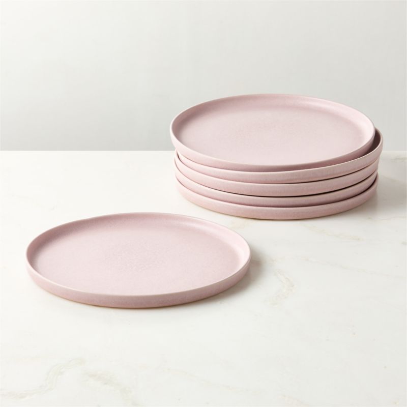 View Drift Lilac Dinner Plates with Reactive Glaze Set of 6 details