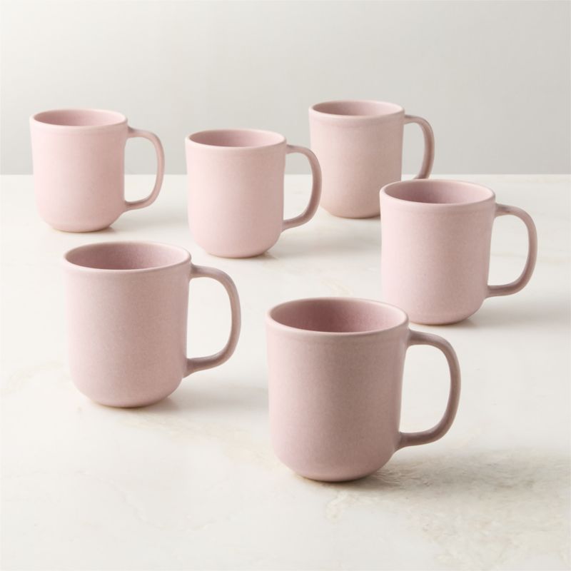 View Drift Lilac Mugs with Reactive Glaze 12oz Set of 6 details