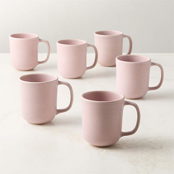 Drift Lilac Mugs with Reactive Glaze 12oz Set of 6