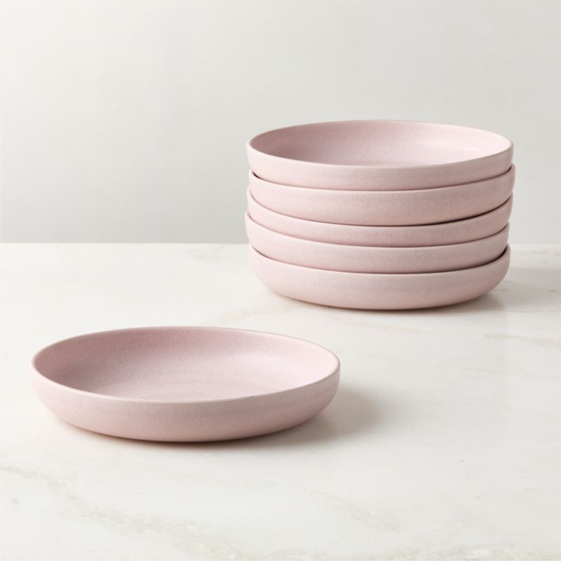 View Drift Lilac Pasta Bowls with Reactive Glaze Set of 6 details