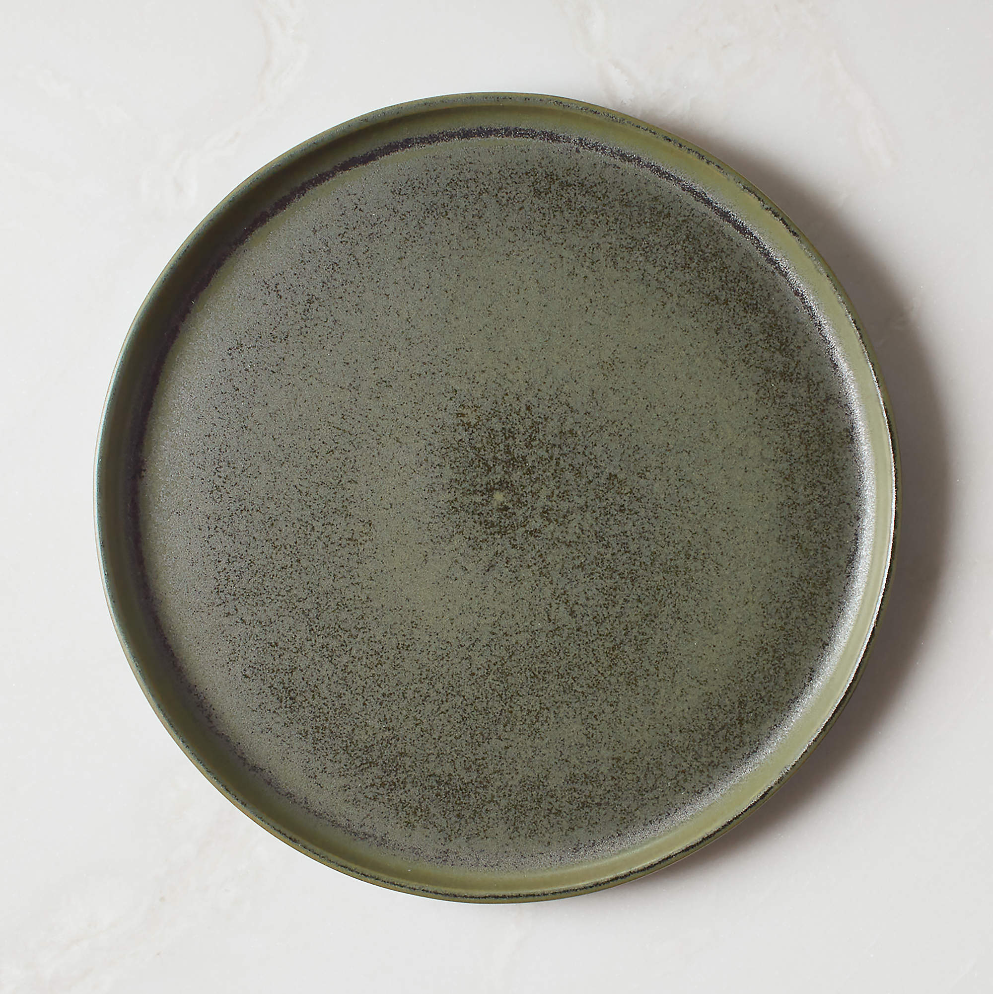 Drift Green Dinner Plate with Reactive Glaze