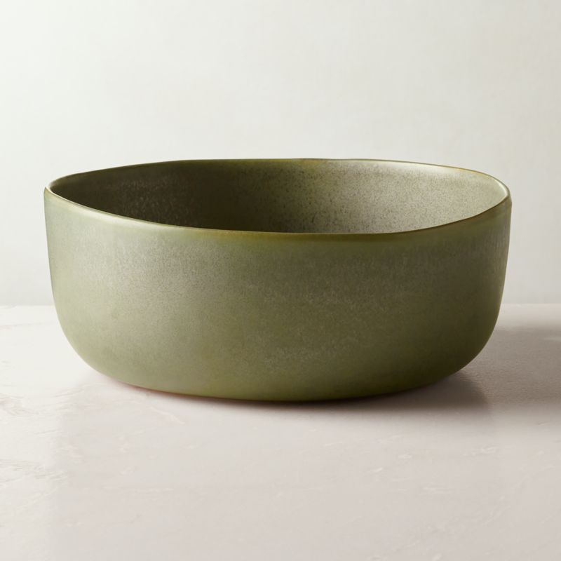 Viewing product image Drift Green Serving Bowl with Reactive Glaze - image 1 of 5