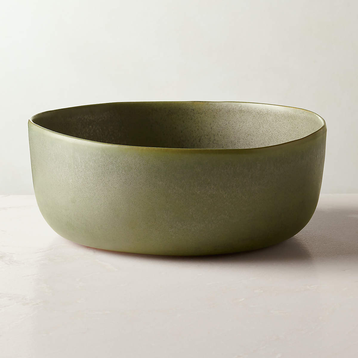 Drift Green Serving Bowl with Reactive Glaze + Reviews | CB2