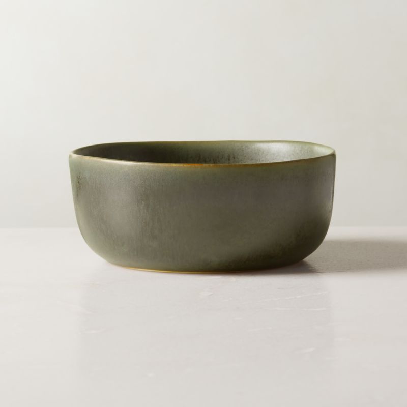 View Drift Green Soup Bowl with Reactive Glaze details