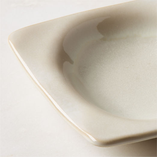 Drift Rectangular Ivory 3-Section Divided Serving Platter with Glossy Reactive Glaze