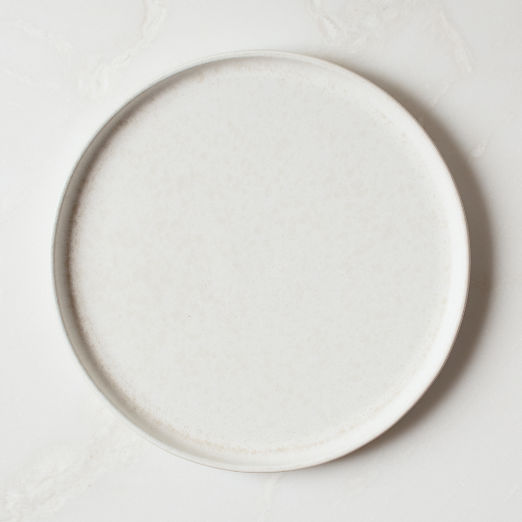 Drift White Dinner Plates with Reactive Glaze Set of 6