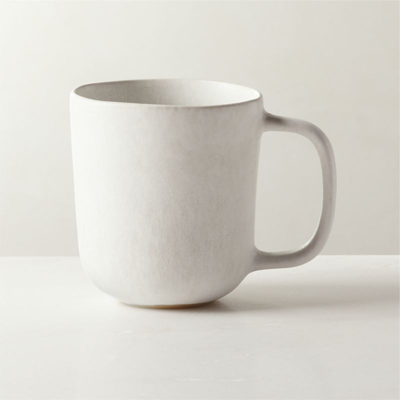 View Drift White Coffee Mug with Ivory Matte Reactive Glaze 12oz details