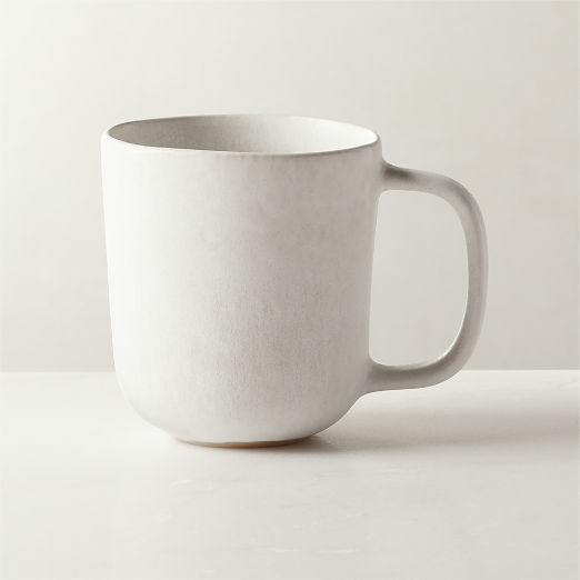 Drift White Mugs with Reactive Glaze 12oz Set of 6