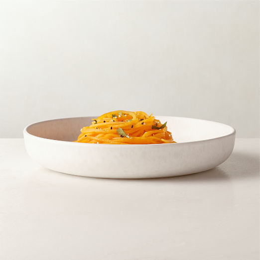 Drift White Pasta Bowl with Reactive Glaze