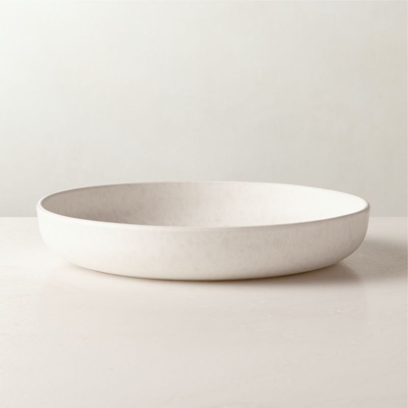View Drift Ivory Pasta Bowl with Matte Reactive Glaze details
