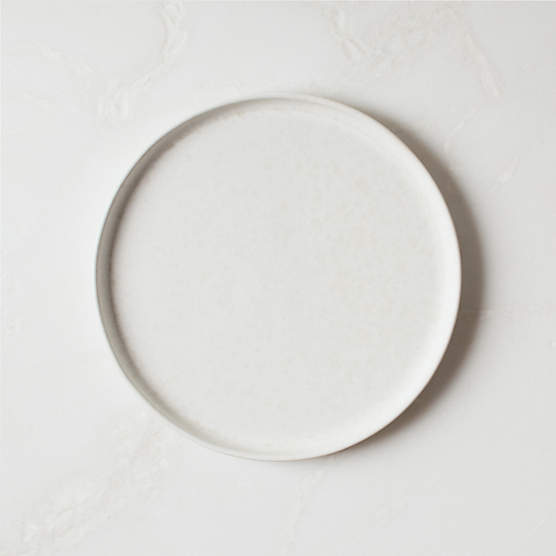 Drift White Salad Plate with Reactive Glaze