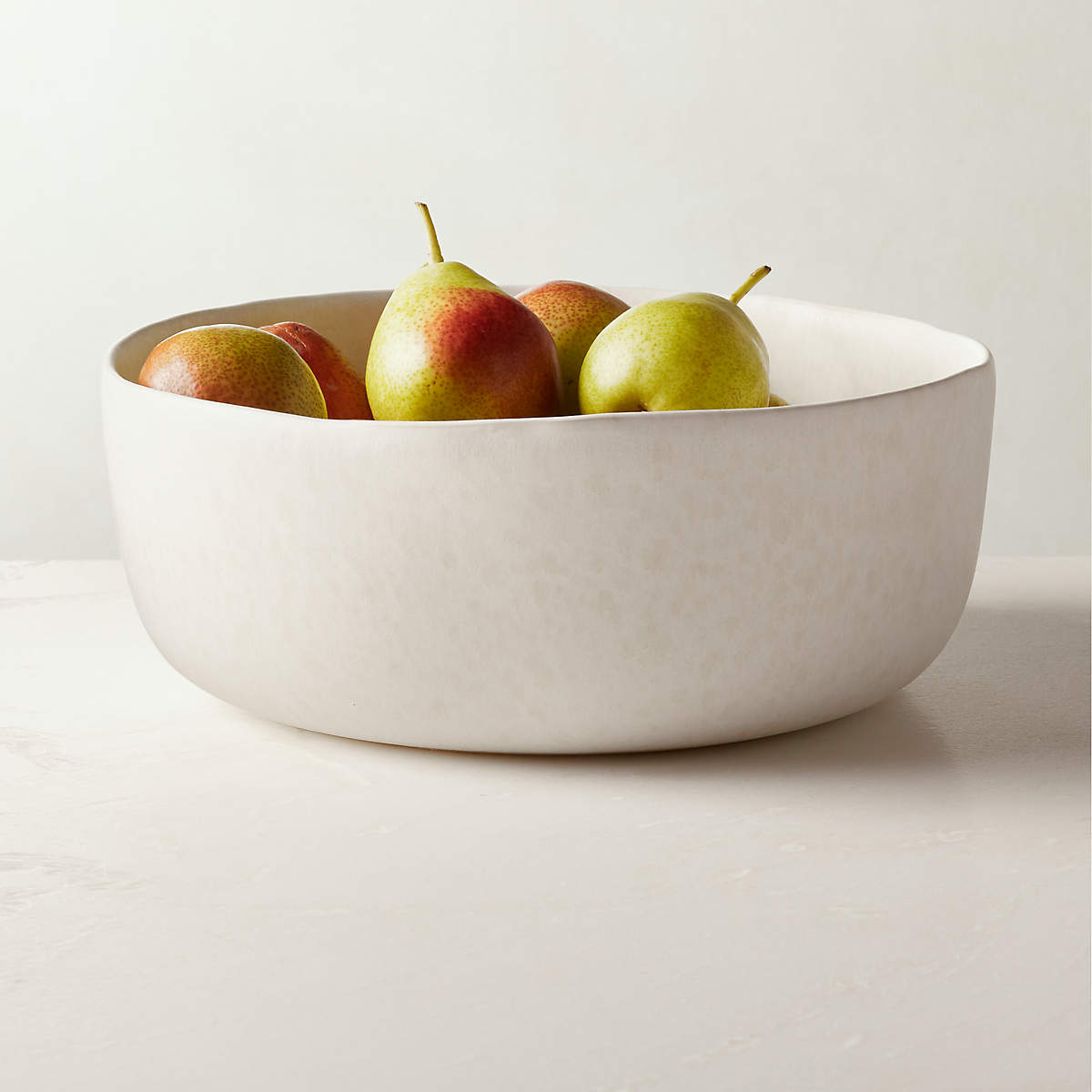 CB2 | Drift White Serving Bowl with Reactive Glaze