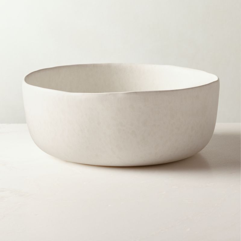 Viewing product image Drift White Serving Bowl with Reactive Glaze - image 1 of 6