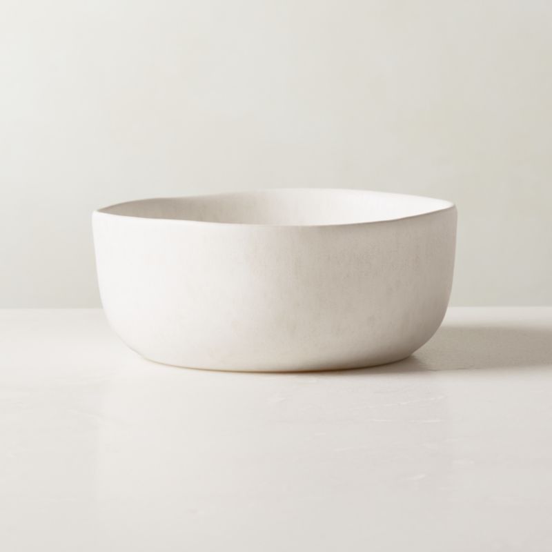 View Drift Ivory Soup Bowl with Matte Reactive Glaze details