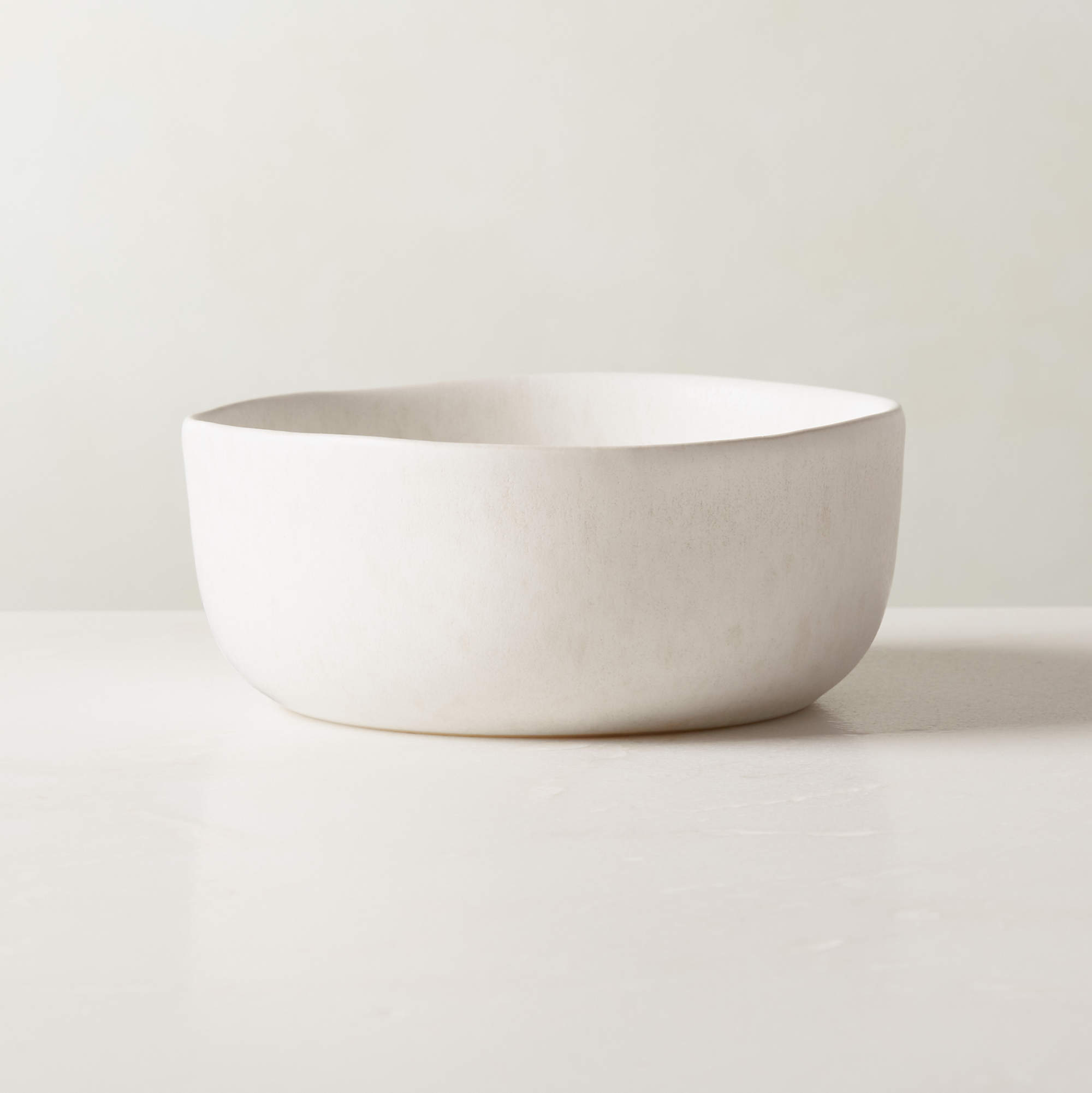 Drift White Soup Bowl with Reactive Glaze