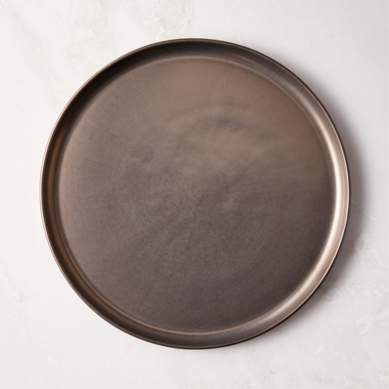 View Drift Bronze Dinner Plate with Reactive Glaze details