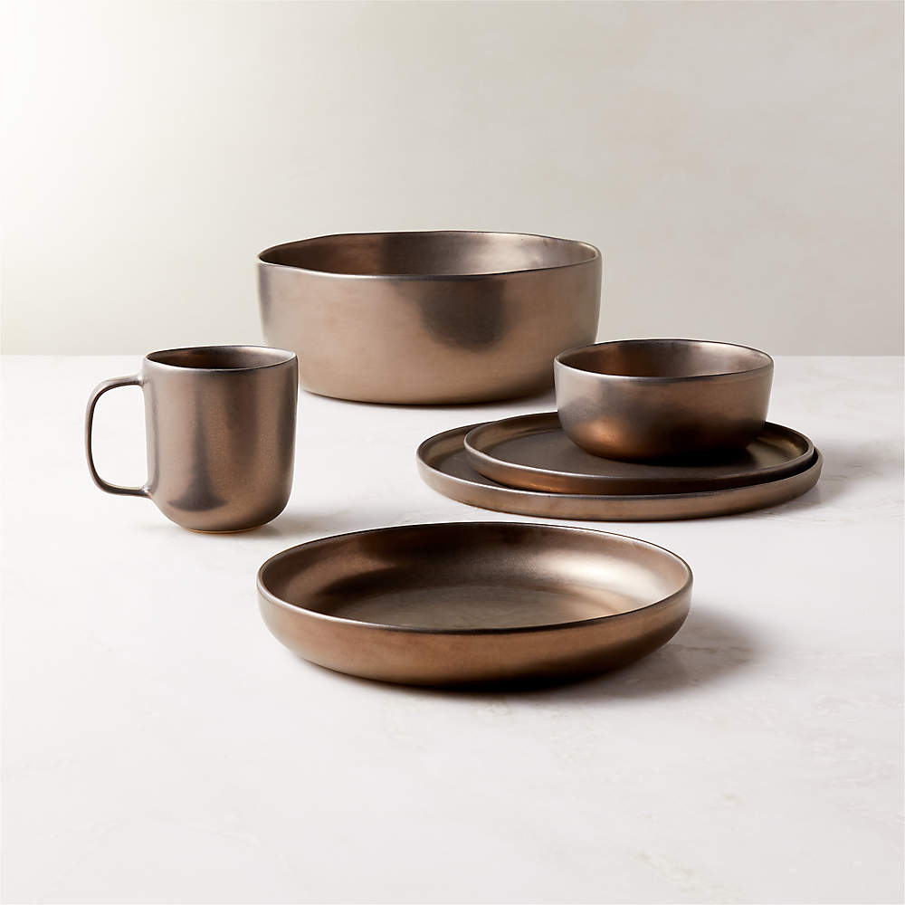 Bronze shop dinnerware set