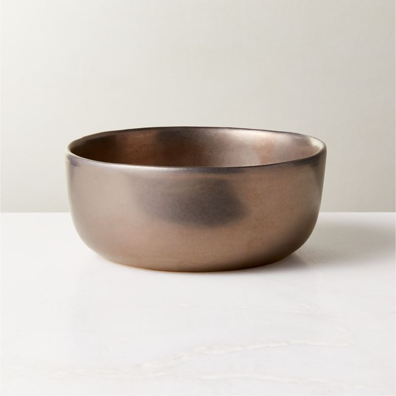 View Drift Bronze Soup Bowl with Reactive Glaze details