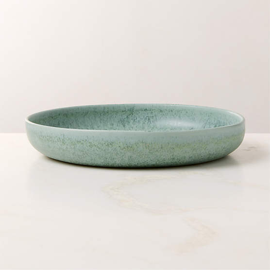 Drift Light Teal Pasta Bowl with Reactive Glaze