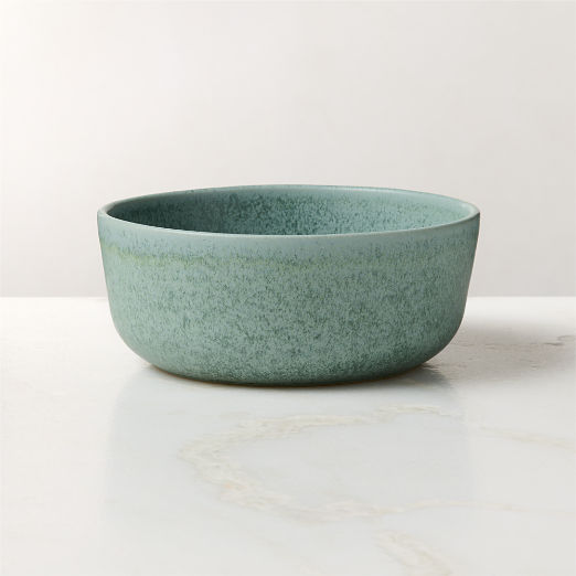 Drift Light Teal Soup Bowl with Reactive Glaze