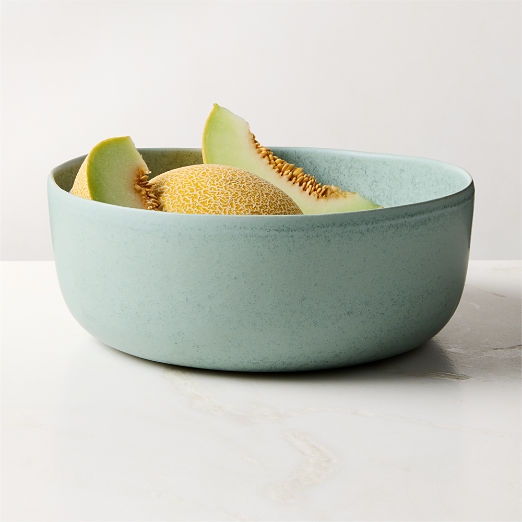 Drift Light Teal Serving Bowl with Reactive Glaze