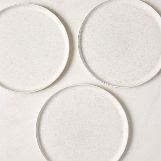 Drift White Dinner Plate with Reactive Glaze