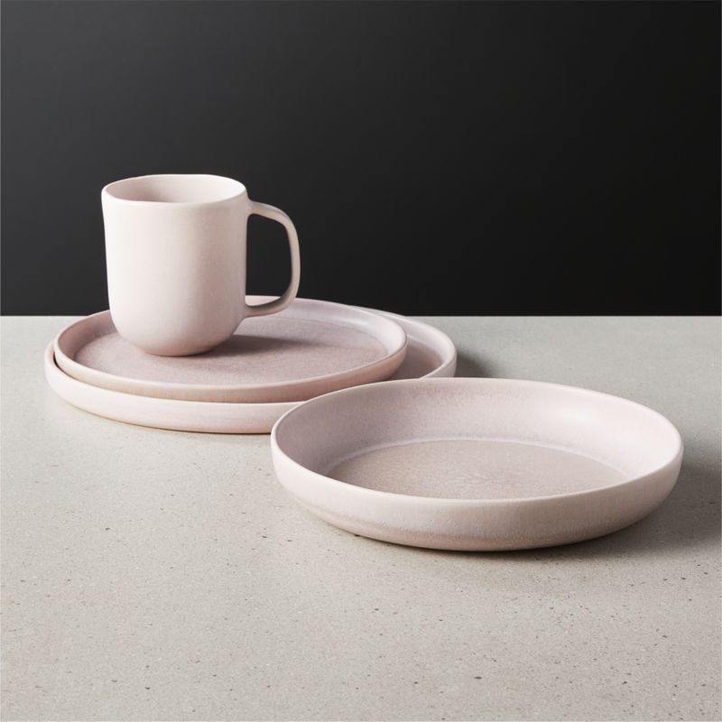 View 4-Piece Drift Reactive Lavender Place Setting with Pasta Bowl details