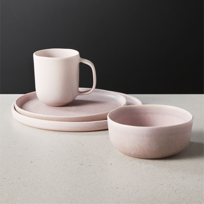 View 4-Piece Drift Reactive Lavender Place Setting with Salad Bowl details