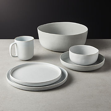 white stoneware plates