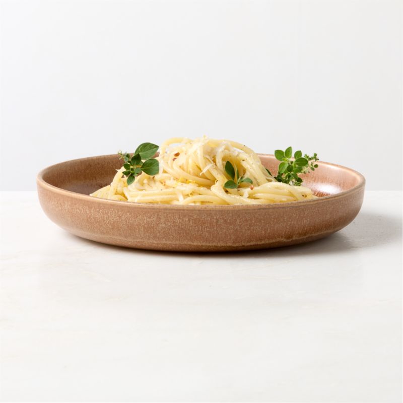 Drift Tan Pasta Bowls with Reactive Glaze Set of 6 - image 2 of 5