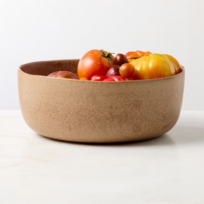 View Drift Tan Serving Bowl with Reactive Glaze details