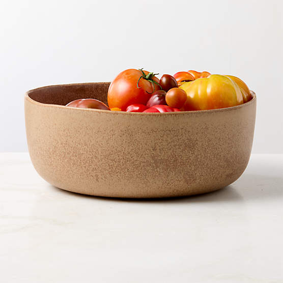 Drift Tan Serving Bowl with Reactive Glaze