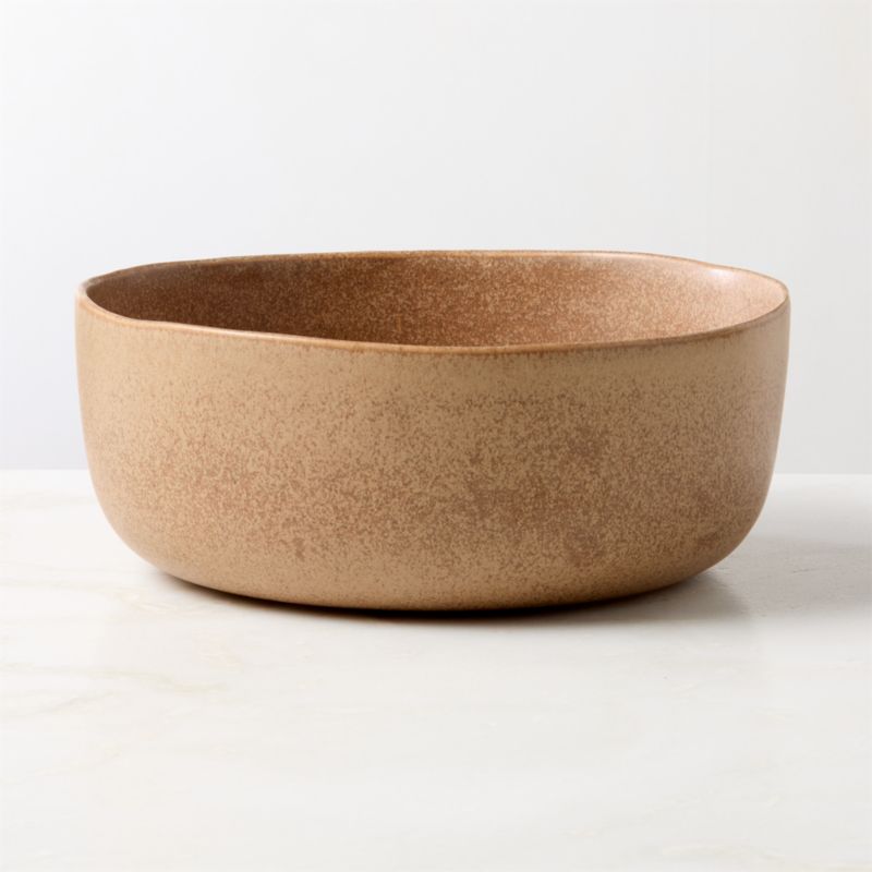 Viewing product image Drift Tan Serving Bowl with Reactive Glaze - image 1 of 4