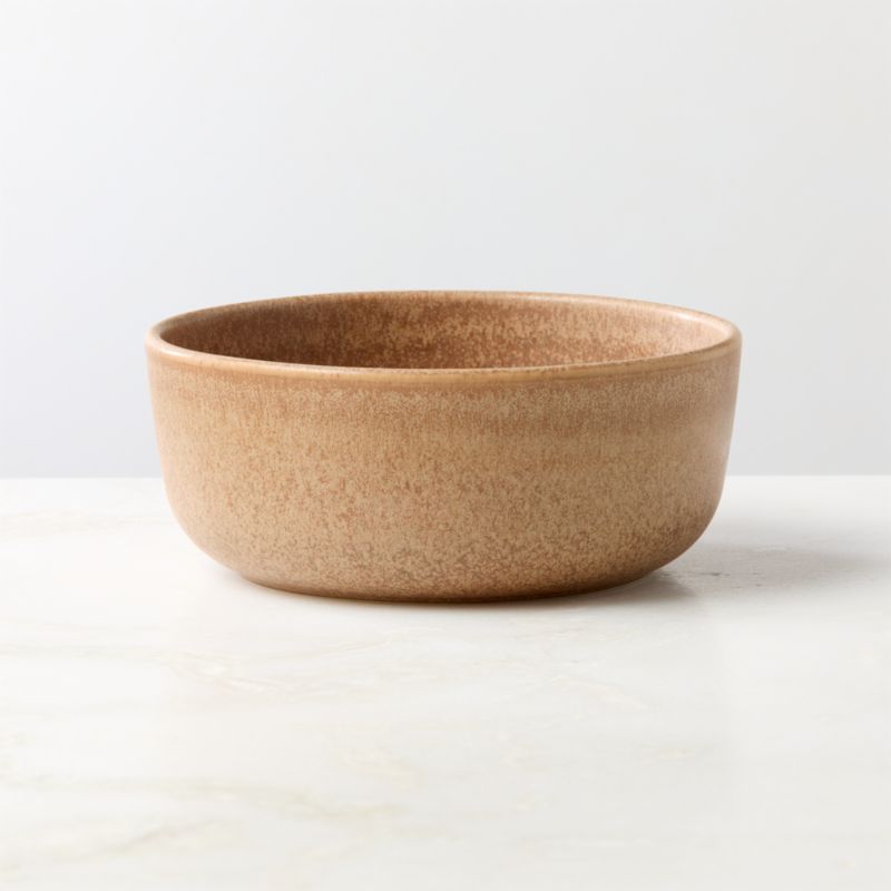 Viewing product image Drift Tan Soup Bowl with Reactive Glaze - image 1 of 4