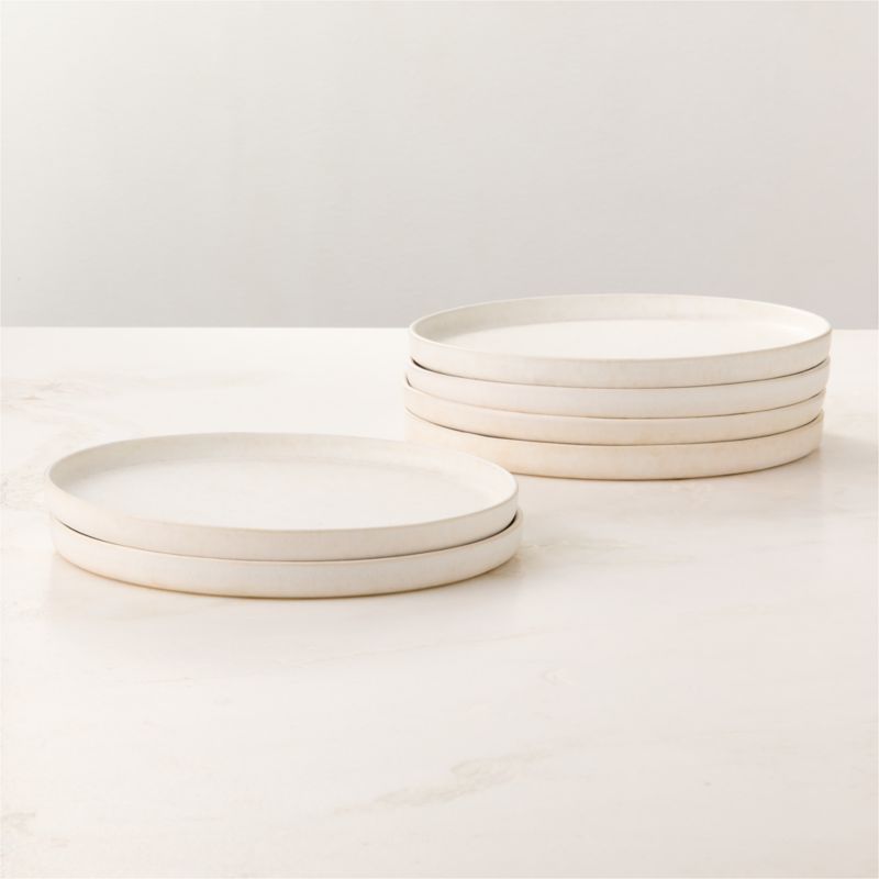 Drift White Salad Plates with Reactive Glaze Set of 6 - image 0 of 5