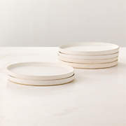Drift Ivory Salad Plates with Matte Reactive Glaze Set of 6 + Reviews | CB2