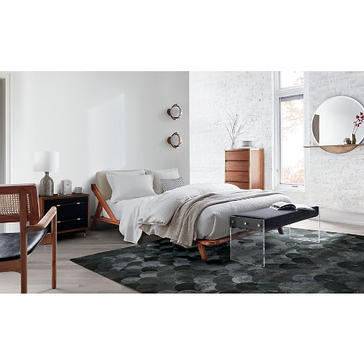 Oberlin 24" Vegan Leather and Wood 2-Drawer Nightstand Set of 2