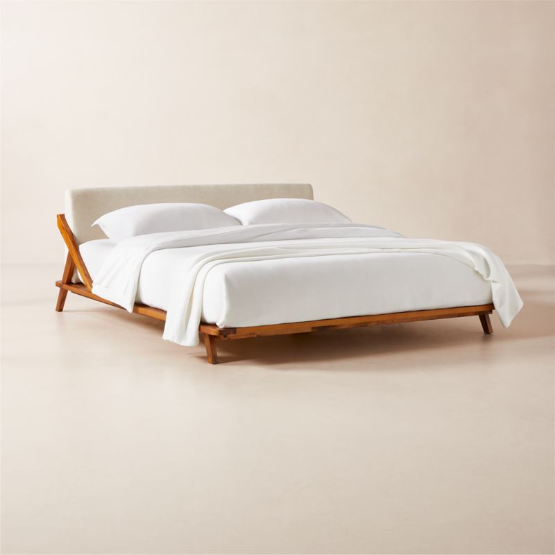 Drommen Acacia Wood Platform King Bed - image 4 of 10