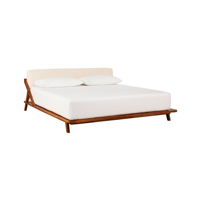 View Drommen Acacia Wood Platform King Bed - image 3 of 10