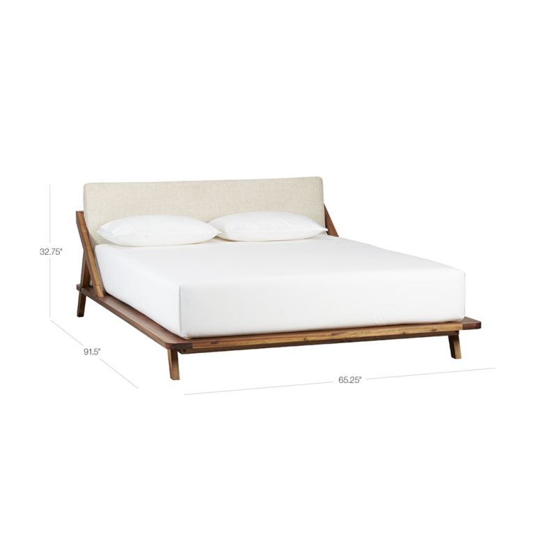 View Drommen Acacia Wood Platform Queen Bed - image 3 of 10