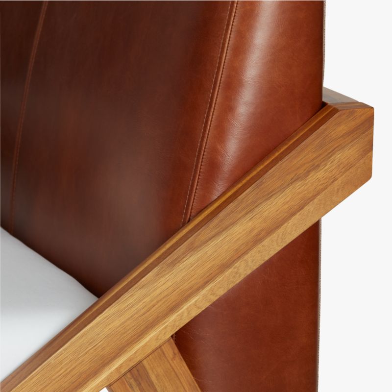 Drommen Acacia Wood Platform King Bed with Leather Headboard + Reviews