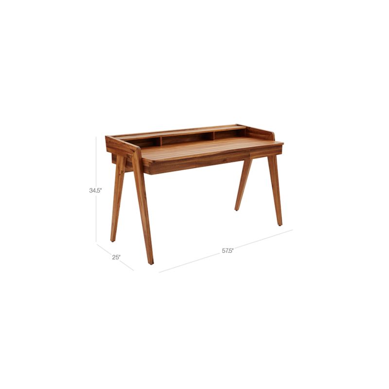 Devon & Claire Lori 52 Modern Wood Writing Desk with Drawers