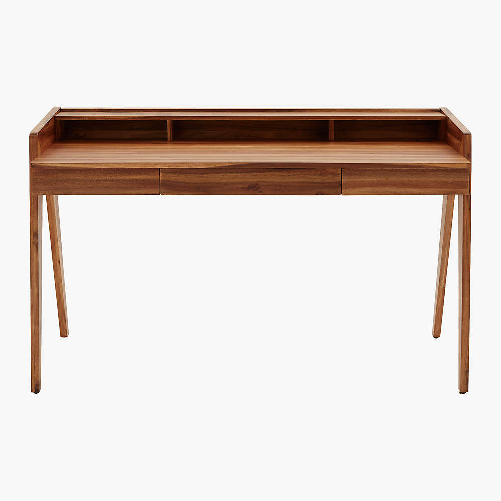 Drommen Modern 3- Drawer Wood Desk + Reviews
