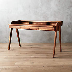 cb2 cape wood desk