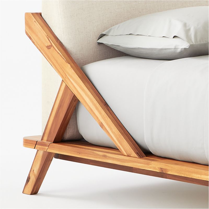 Drommen Acacia Wood Platform King Bed - image 9 of 10