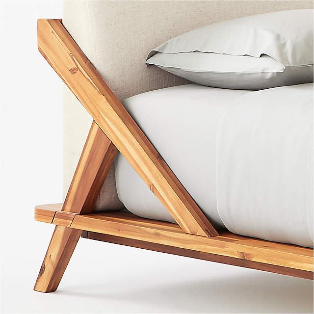 Cb2 drommen acacia on sale wood bed