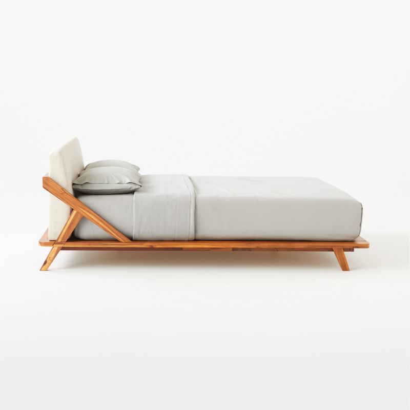 Drommen Acacia Wood Platform Queen Bed + Reviews CB2 Canada